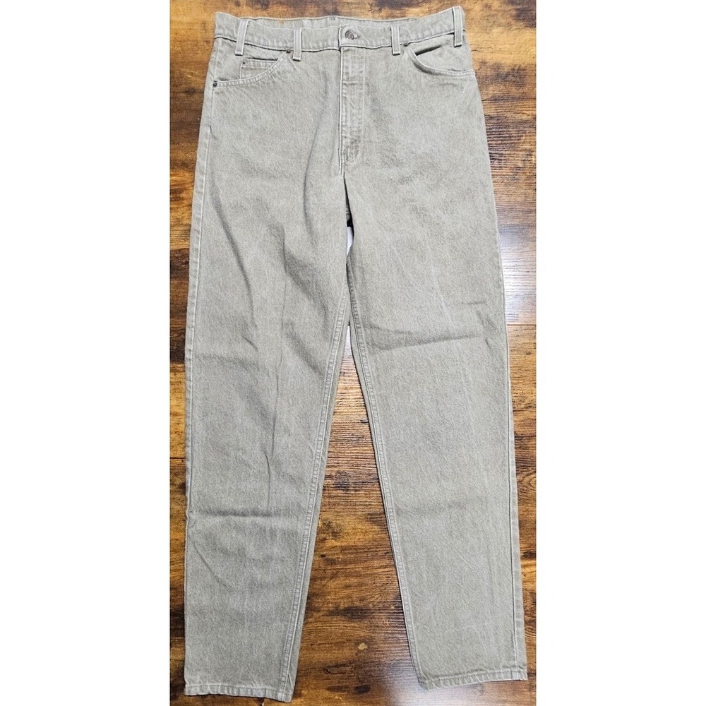 VTG 550 Mens Relaxed Fit Tapered Leg‎ Jeans Fade Sage Green 36x34 Orange Tab